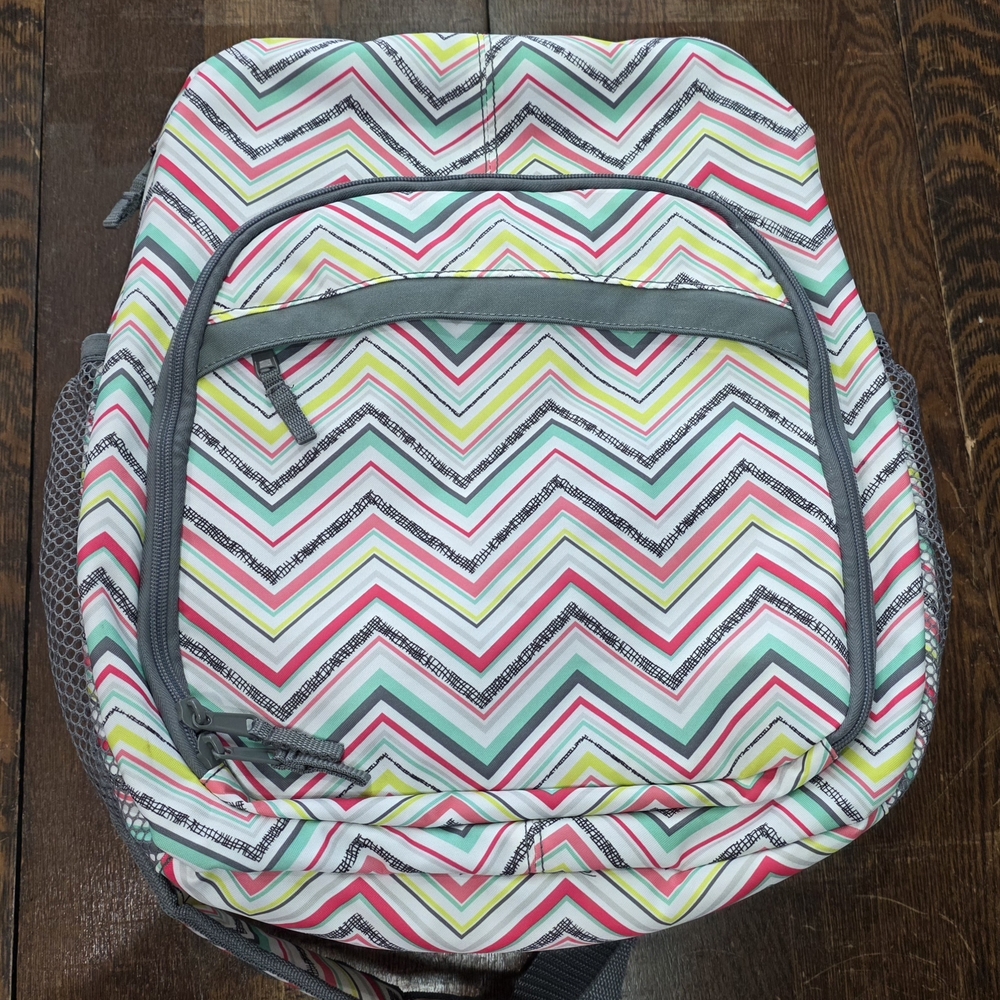 Thirty-One Party Punch Chevron Pattern Sling Backpack/Diaper Bag/Camera/Tablet‎